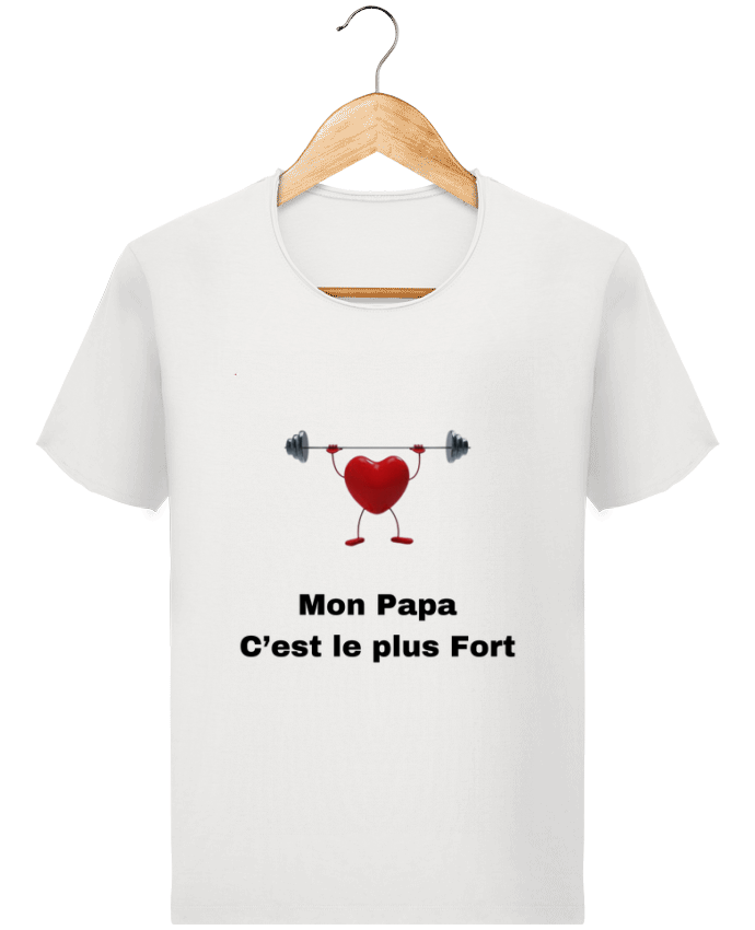  T-shirt Homme vintage Mon papa c'est le plus fort / My dad is the strongest par                   