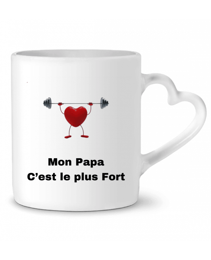 Mug coeur Mon papa c'est le plus fort / My dad is the strongest par                               