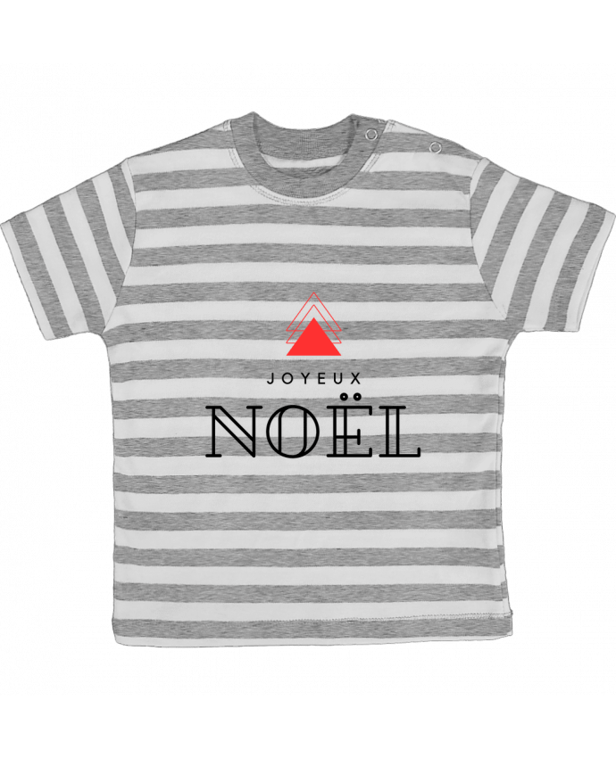 Tee-shirt bébé à rayures Joyeux noël moderne par iDées&cRéaTion