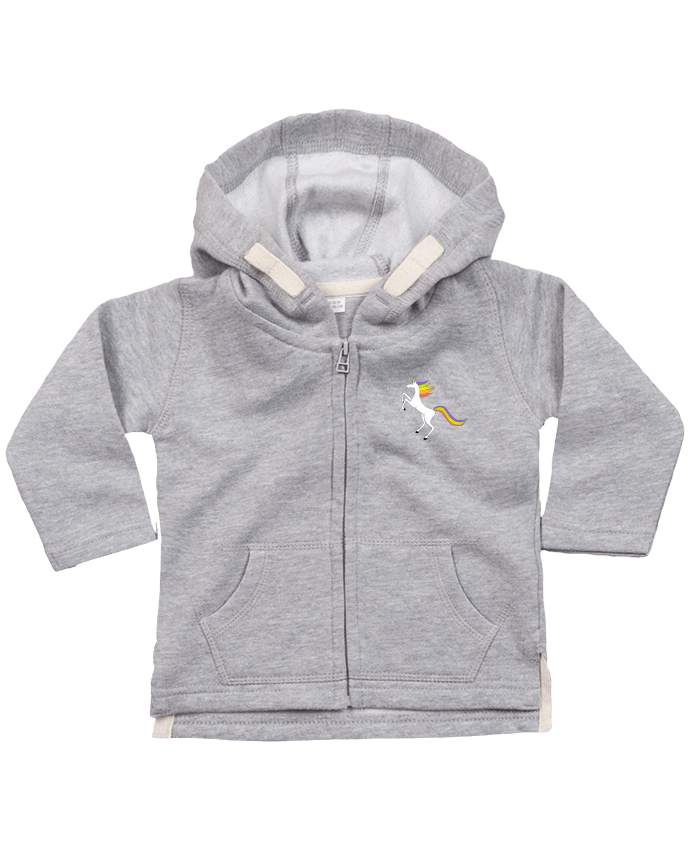 Sweat à capuche bébé zippé LICORNE UNICORN par                               