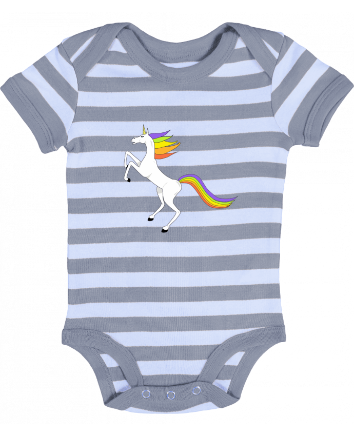 Body Bébé Rayé LICORNE UNICORN -                               