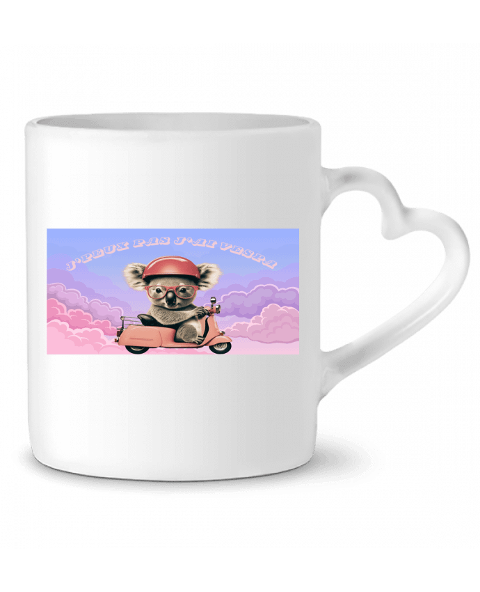 Mug coeur Koala sur un scooter rose par mapetitefleur