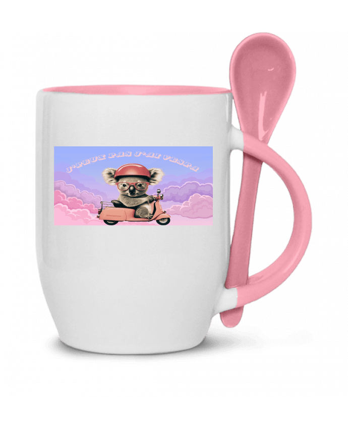  Tasse cuillère Koala sur un scooter rose par mapetitefleur