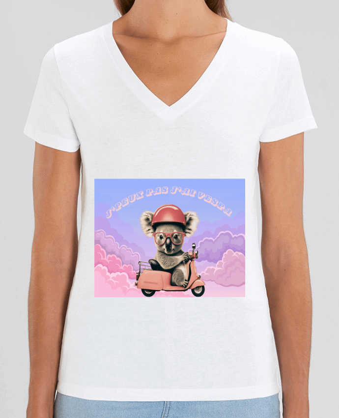 Tee-shirt femme Koala sur un scooter rose Par  mapetitefleur