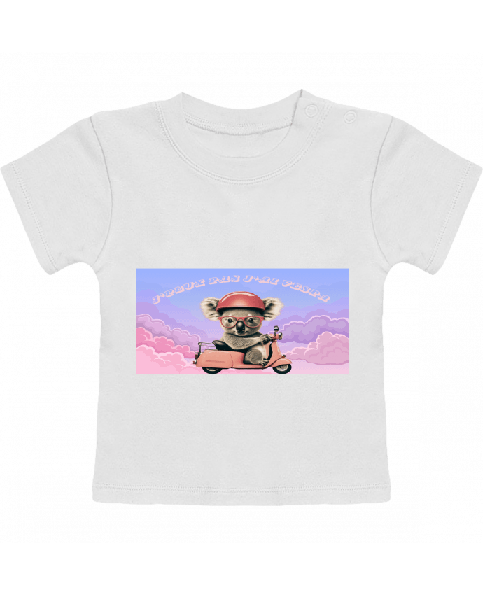 T-shirt bébé Koala sur un scooter rose manches courtes du designer mapetitefleur