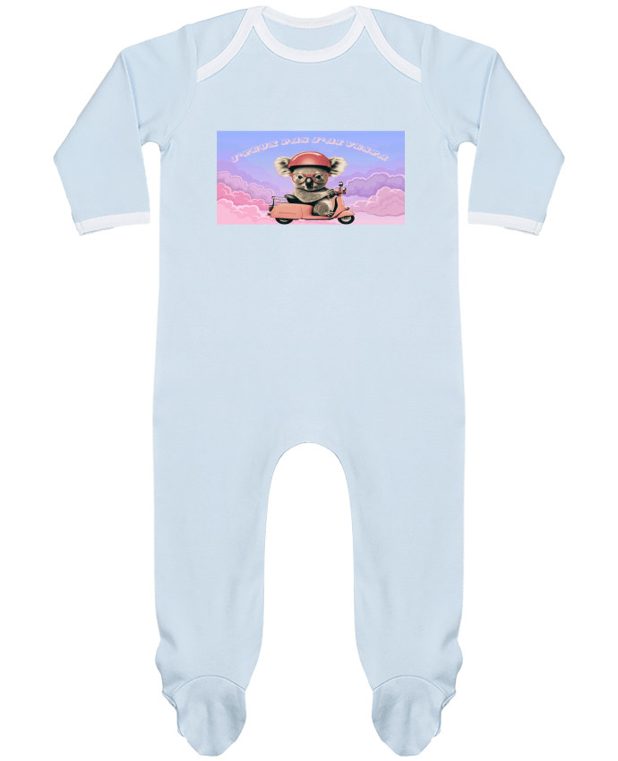 Body Pyjama Bébé Koala sur un scooter rose par mapetitefleur