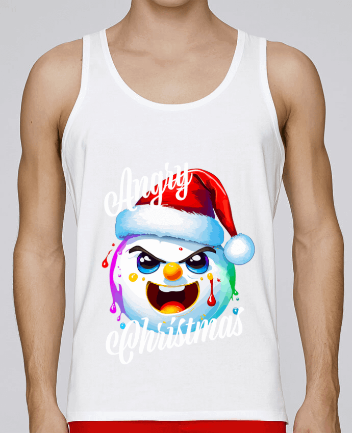 Débardeur homme Boule de Neige en colère. Angry Christmas par Featheart 100% coton bio