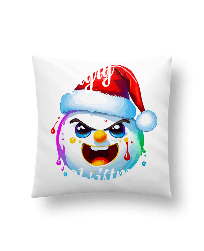 Coussin Boule de Neige en colère. Angry Christmas par Featheart