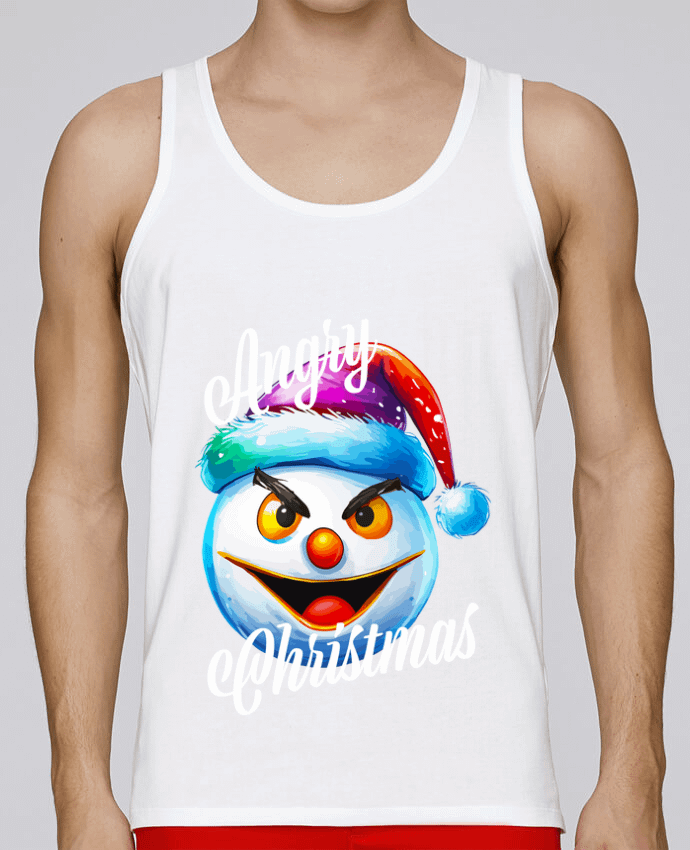 Débardeur homme Emoji Neige en colère. Angry Christmas par Featheart 100% coton bio