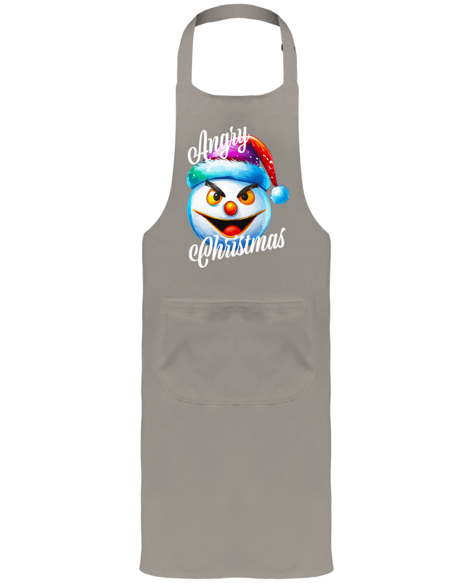 Tablier avec poches Emoji Neige en colère. Angry Christmas par Featheart