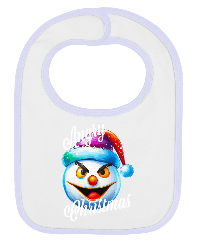 Bavoir bébé uni Emoji Neige en colère. Angry Christmas par Featheart
