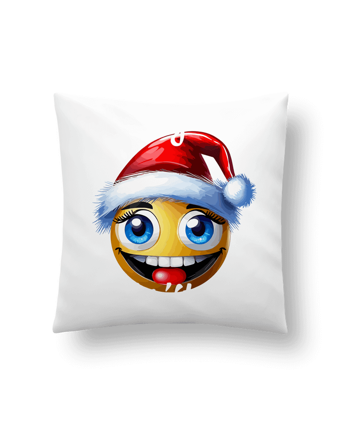 Coussin Emoji Fun Femme Noël par Featheart