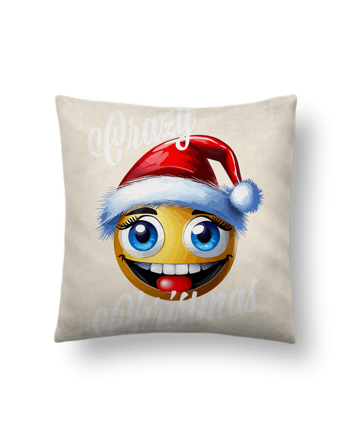 Coussin suédine Emoji Fun Femme Noël par Featheart