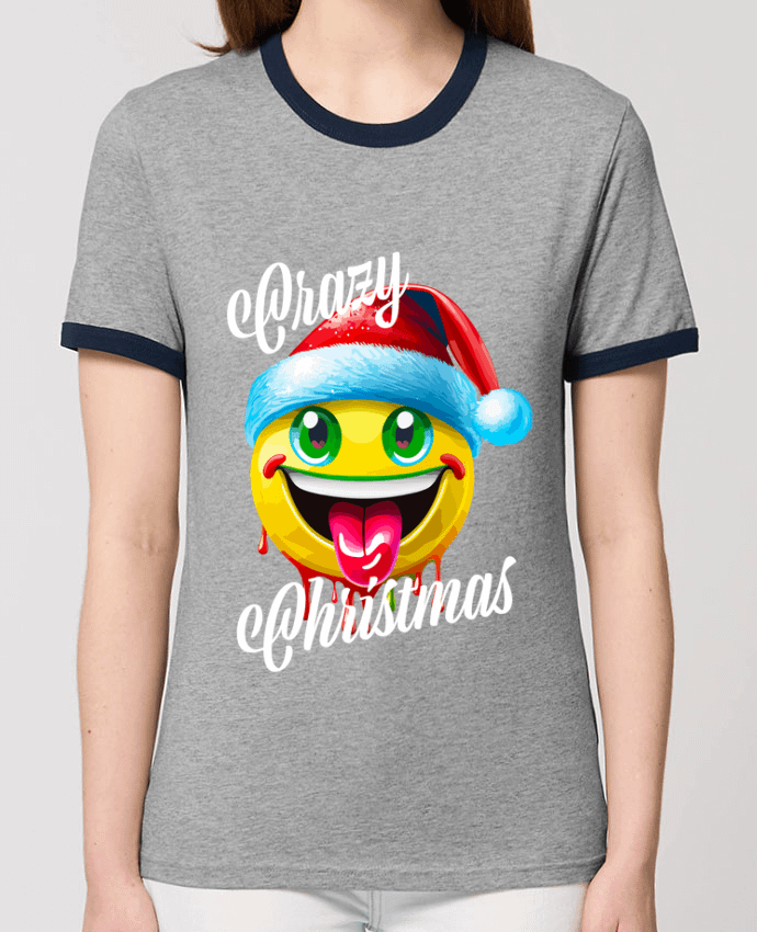 T-shirt Emoji Noël tire la langue. Crazy Christmas par Featheart