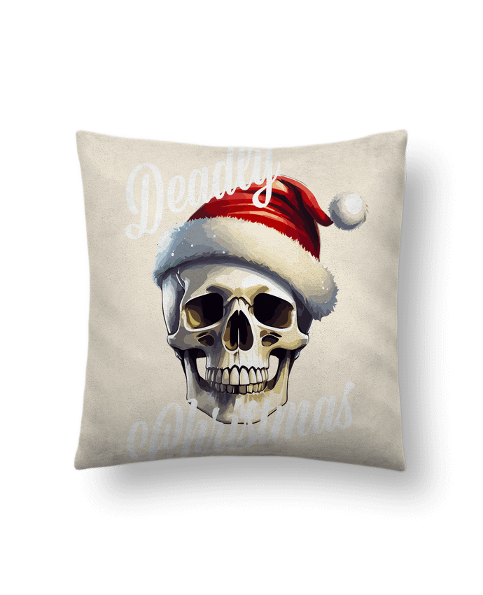 Coussin suédine Skull Noël. Deadly Christmas par Featheart