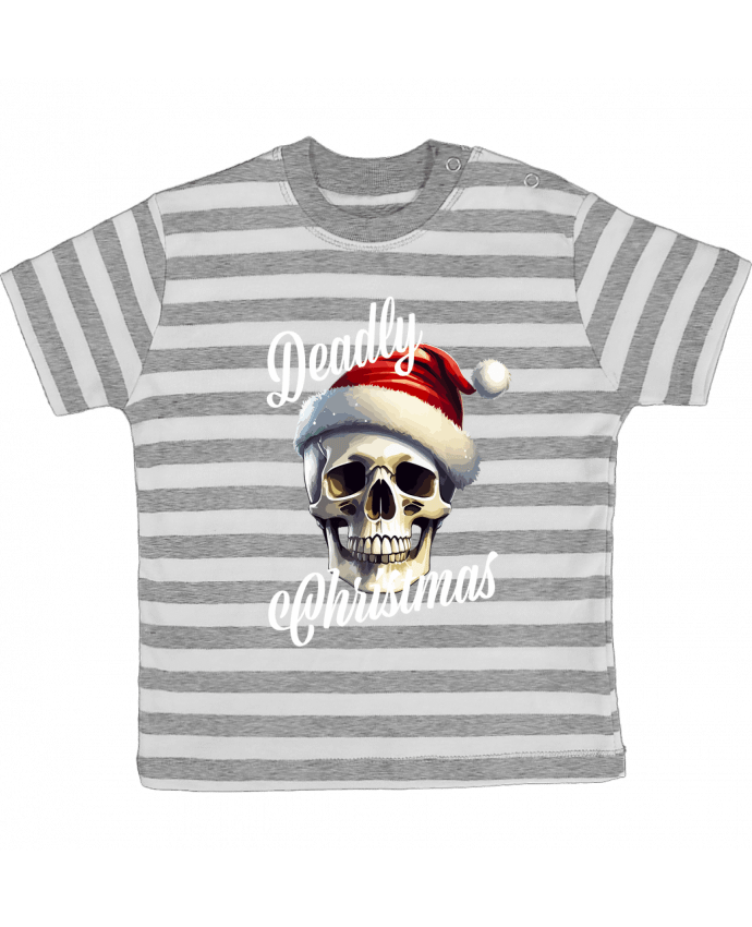 Tee-shirt bébé à rayures Skull Noël. Deadly Christmas par Featheart