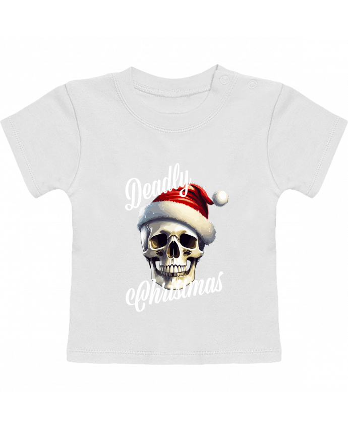 T-shirt bébé Skull Noël. Deadly Christmas manches courtes du designer Featheart