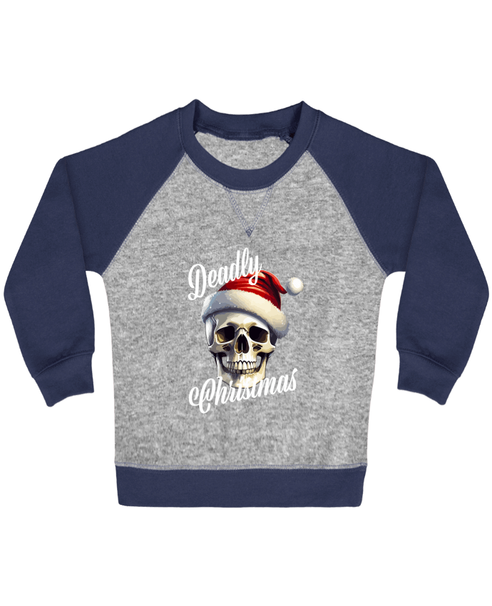 Sweat bébé manches contrastée Skull Noël. Deadly Christmas par Featheart