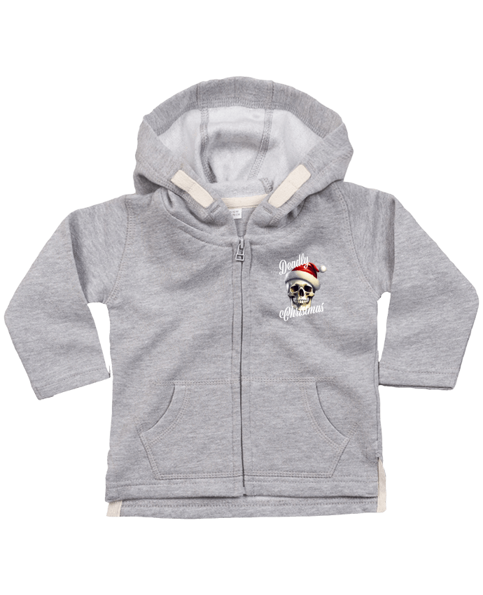 Sweat à capuche bébé zippé Skull Noël. Deadly Christmas par Featheart