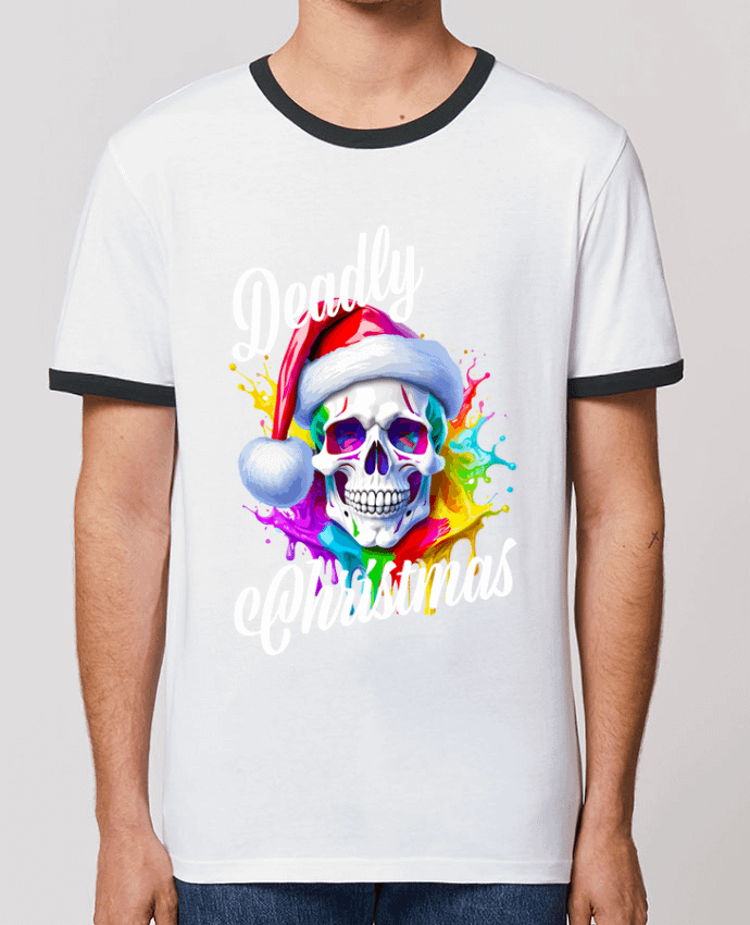 T-shirt Skull Noël couleur. Deadly Christmas par Featheart