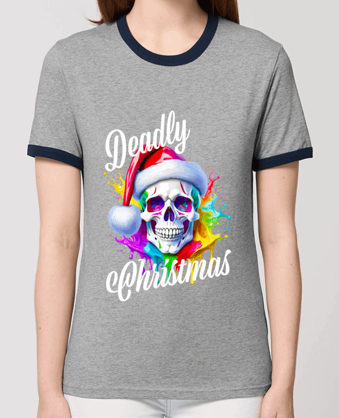 T-shirt Skull Noël couleur. Deadly Christmas par Featheart