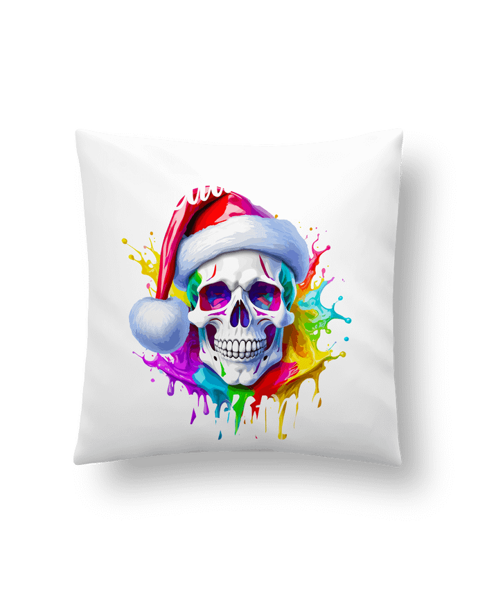 Coussin Skull Noël couleur. Deadly Christmas par Featheart