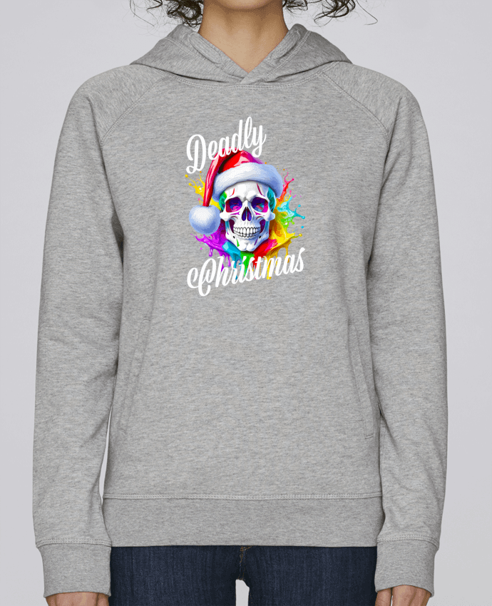 Sweat capuche femme Skull Noël couleur. Deadly Christmas par Featheart