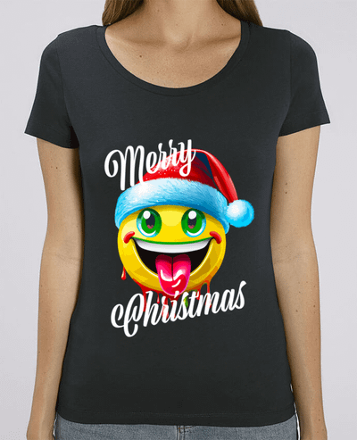 T-shirt Femme Emoji Noël tire la langue. Merry Christmas par Featheart