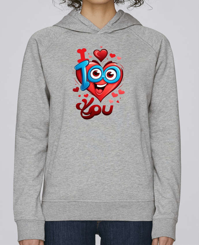 Sweat capuche femme i love you par mrzouzou