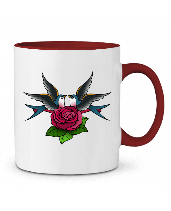 Mug bicolore Hirondelles tattoo Lamouchenoire