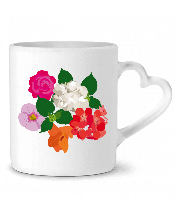Mug coeur Fleurs et couleurs par cjolicom