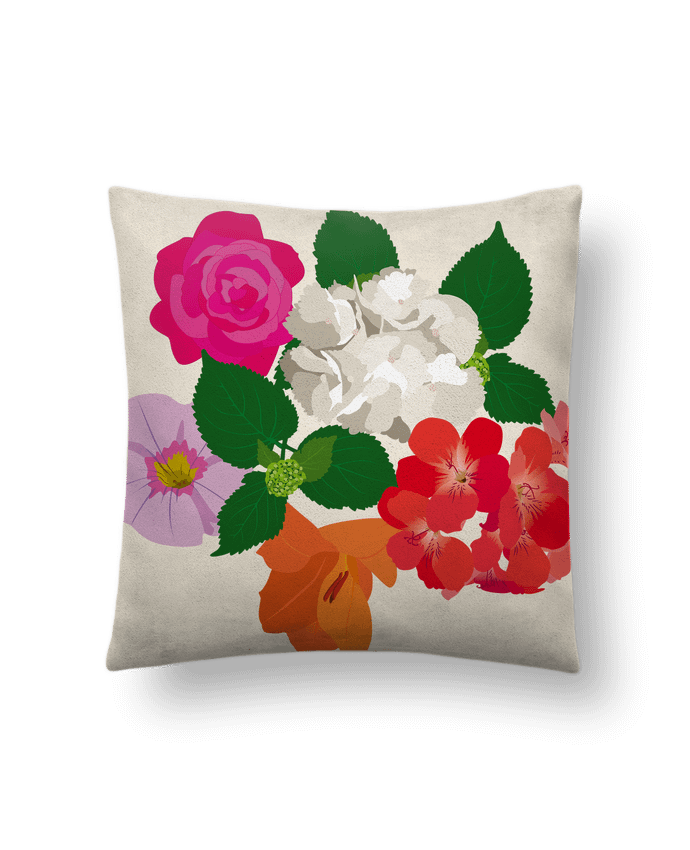 Coussin suédine Fleurs et couleurs par cjolicom