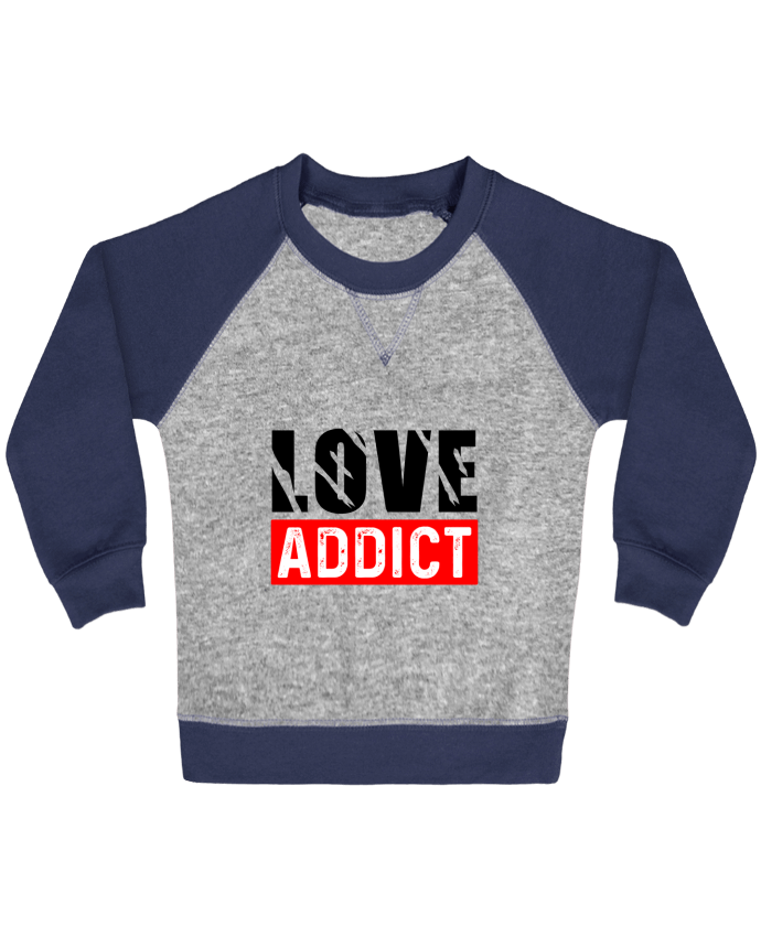 Sweat bébé manches contrastée Love Addict par sole-tshirt