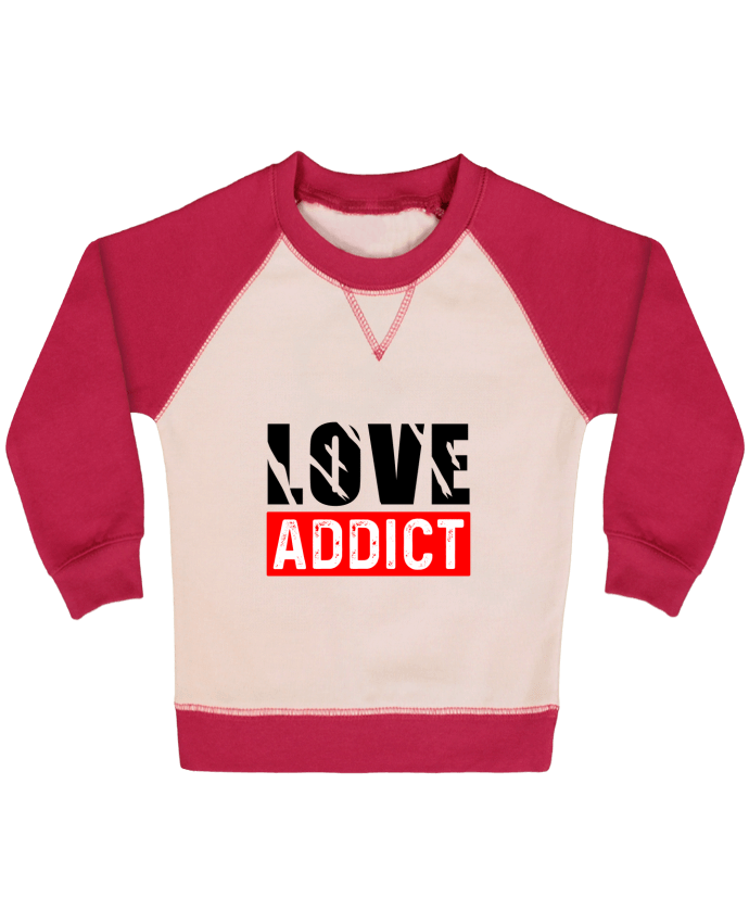 Sweatshirt Baby crew-neck sleeves contrast raglan Love Addict by sole-tshirt