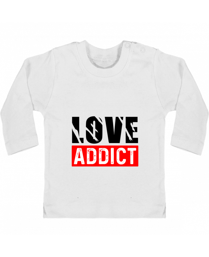 Baby T-shirt with press-studs long sleeve Love Addict manches longues du designer sole-tshirt