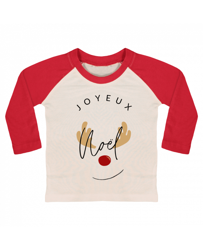 Tee-shirt Bébé Baseball ML Joyeux Noël par bodyandfly