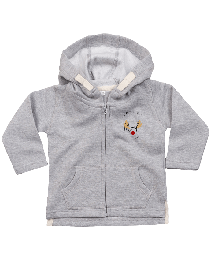 Sweat à capuche bébé zippé Joyeux Noël par bodyandfly