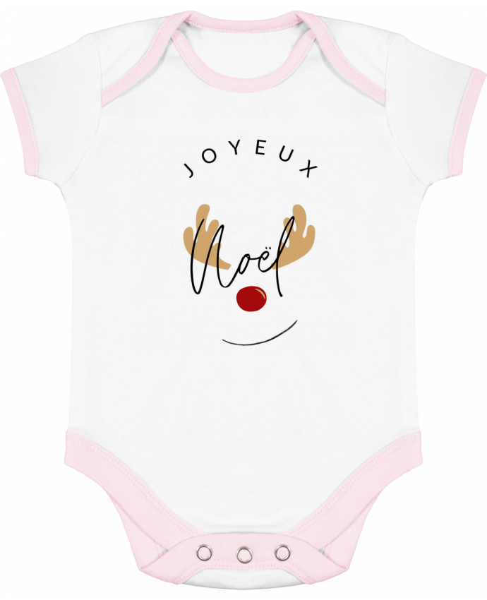 Body bébé manches contrastées Joyeux Noël par bodyandfly