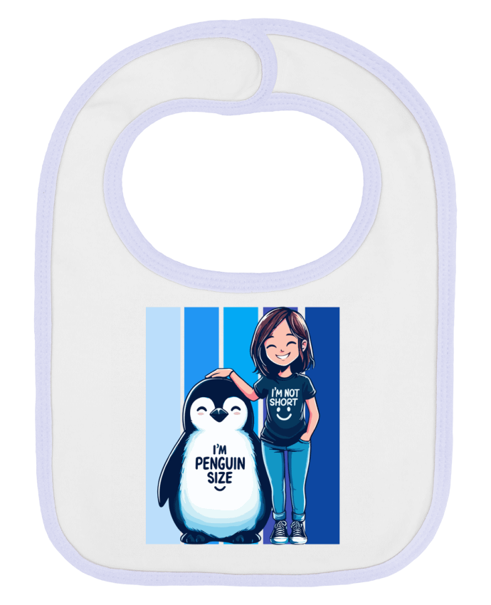 Bavoir bébé uni I'm not short i'm penguin size par Sam boutique 79