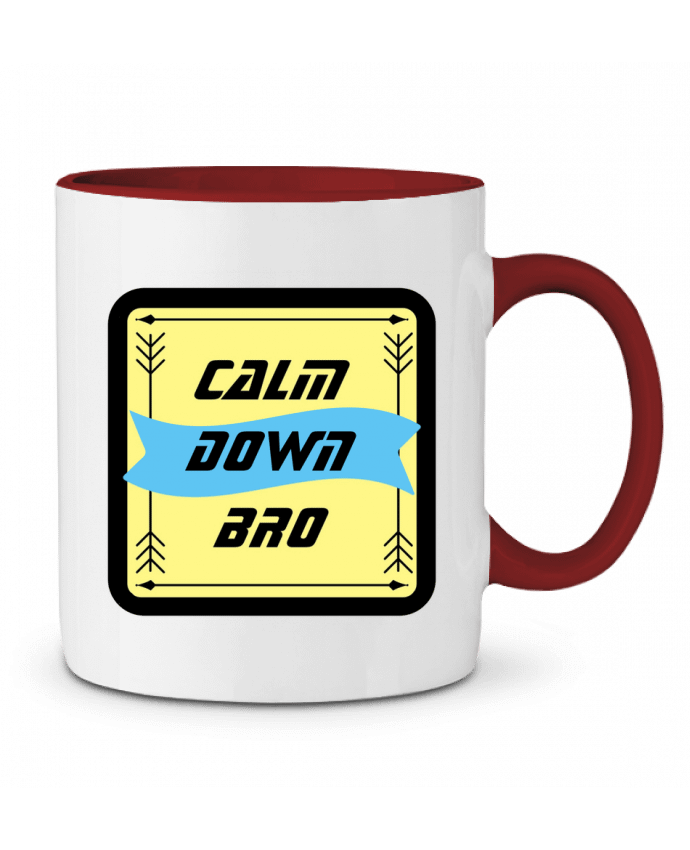 Mug bicolore Calm Down Bro Design CalmDownBro78