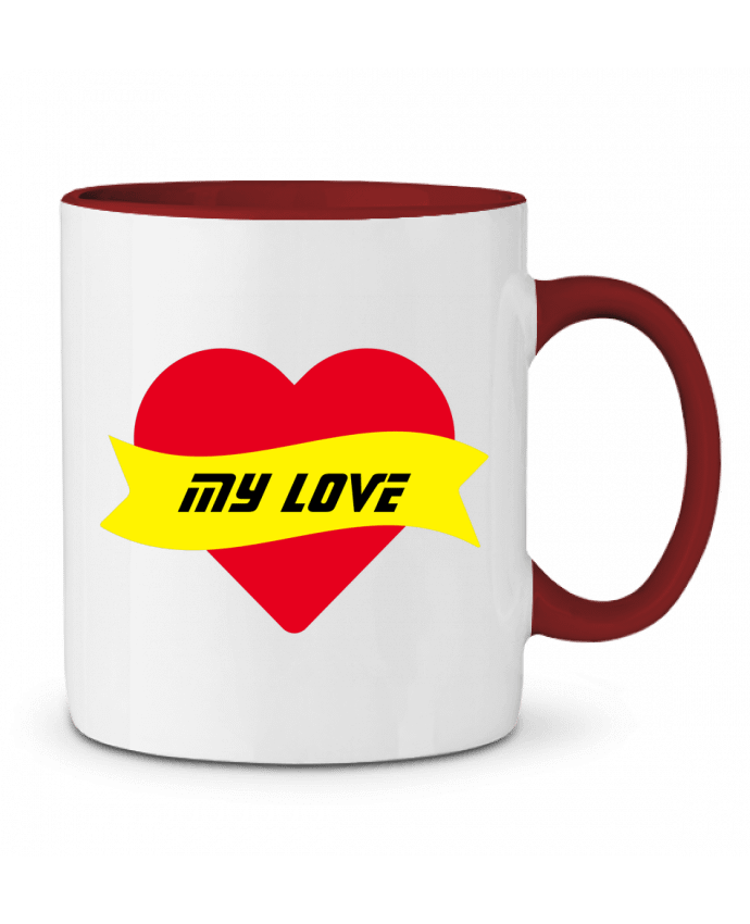 Mug bicolore My Love CalmDownBro78