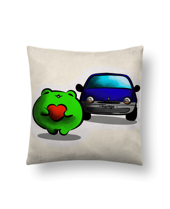 Coussin suédine Grenouille et twingo 1 par L’atelier Immobile 