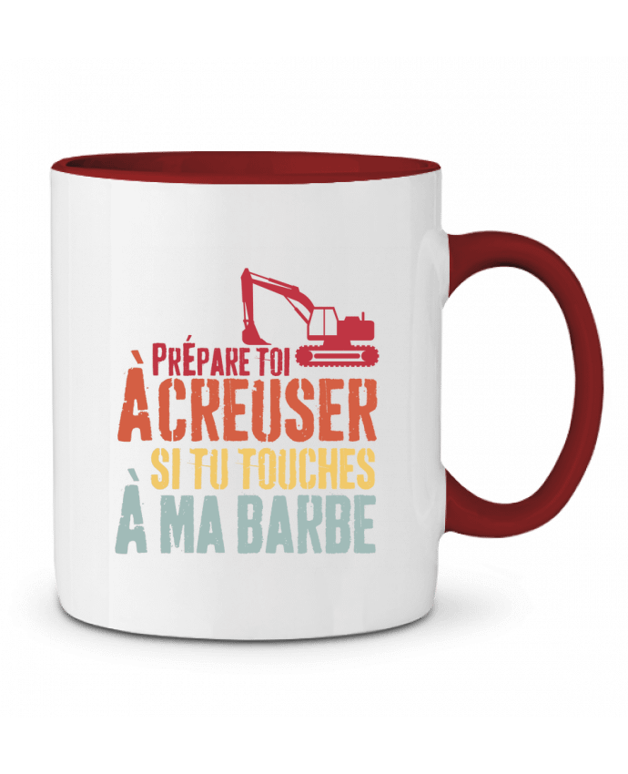 Mug bicolore Papa barbu barbe mari cool cadeau zouhair