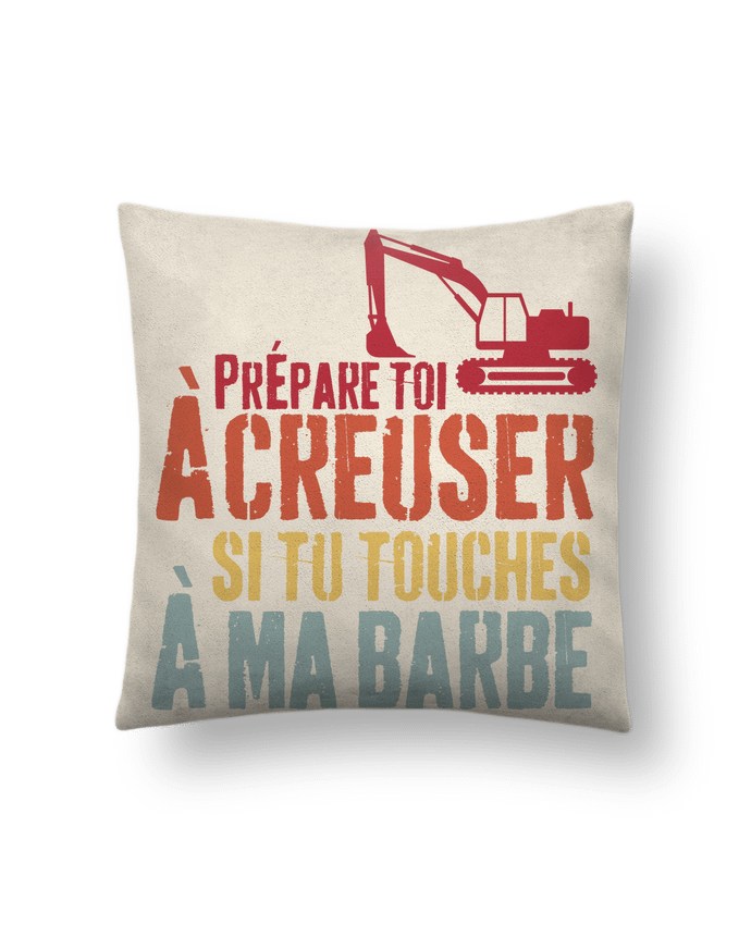 Coussin suédine Papa barbu barbe mari cool cadeau par zouhair