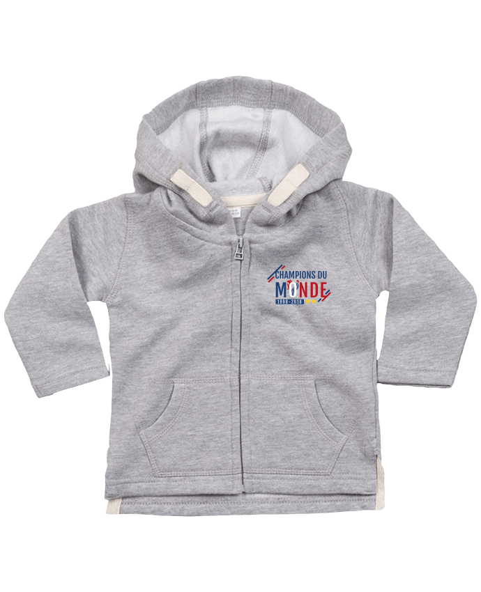 Hoddie with zip for baby Champions du monde by Treiicy