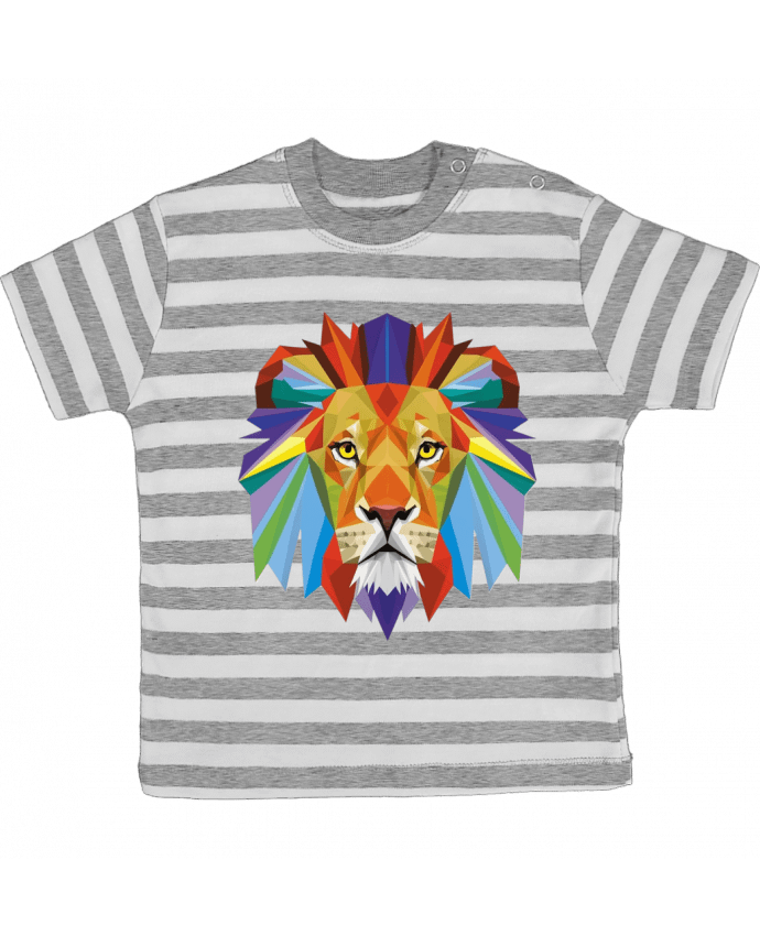 Tee-shirt bébé à rayures king of jungle par vlad974