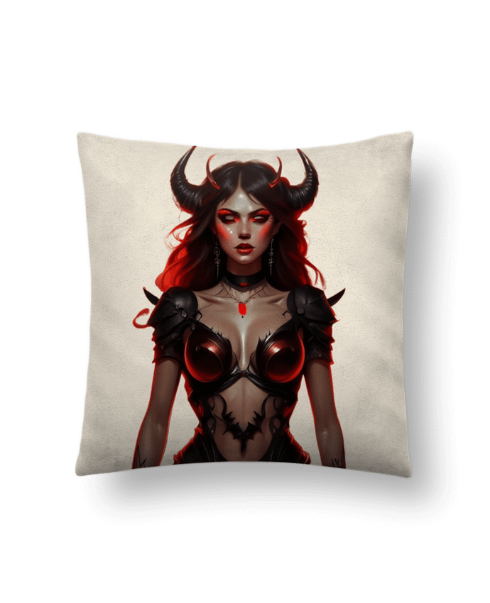 Coussin suédine femme demoniaque par vlad974