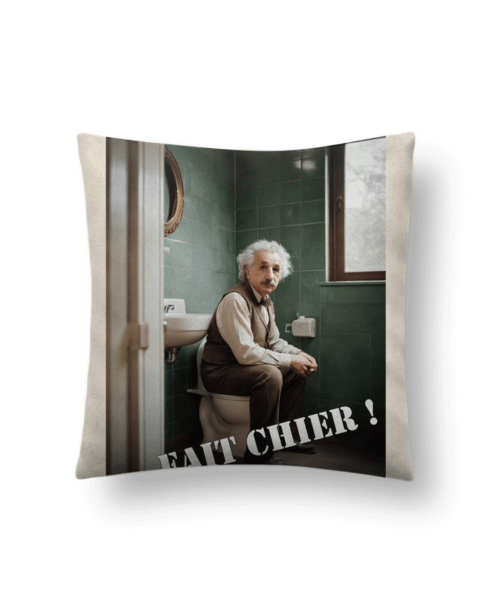Coussin suédine Albert Einstein par TiA