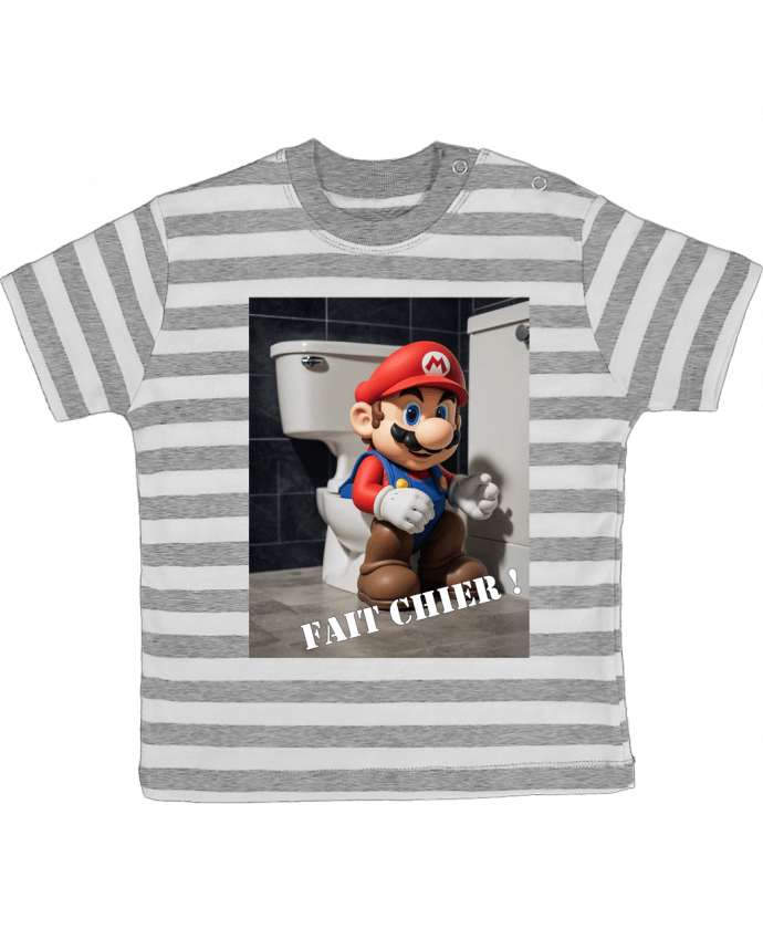 Tee-shirt bébé à rayures Mario par TiA