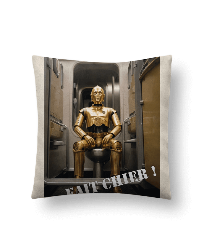 Coussin suédine C-3PO par TiA